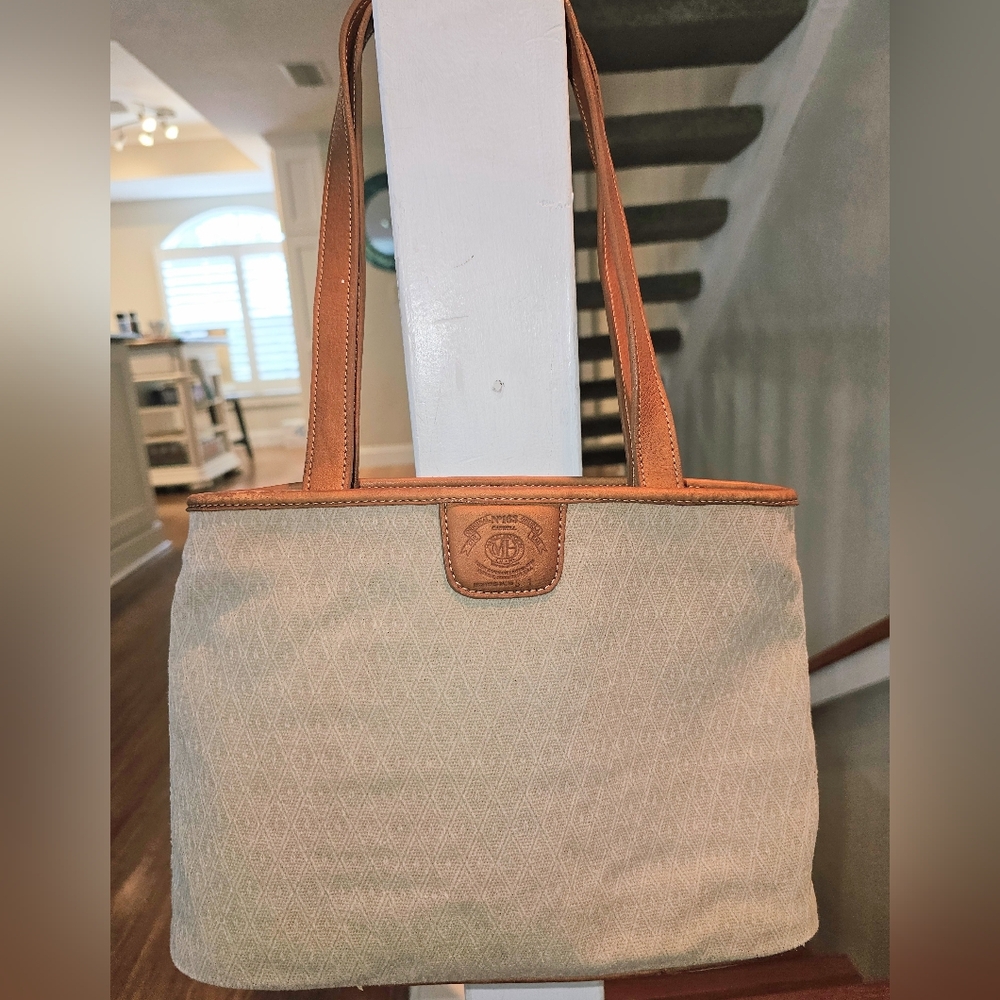 GHURKA MARY HODGSON  163 TOTE HANDBAG LEATHER & TWILL